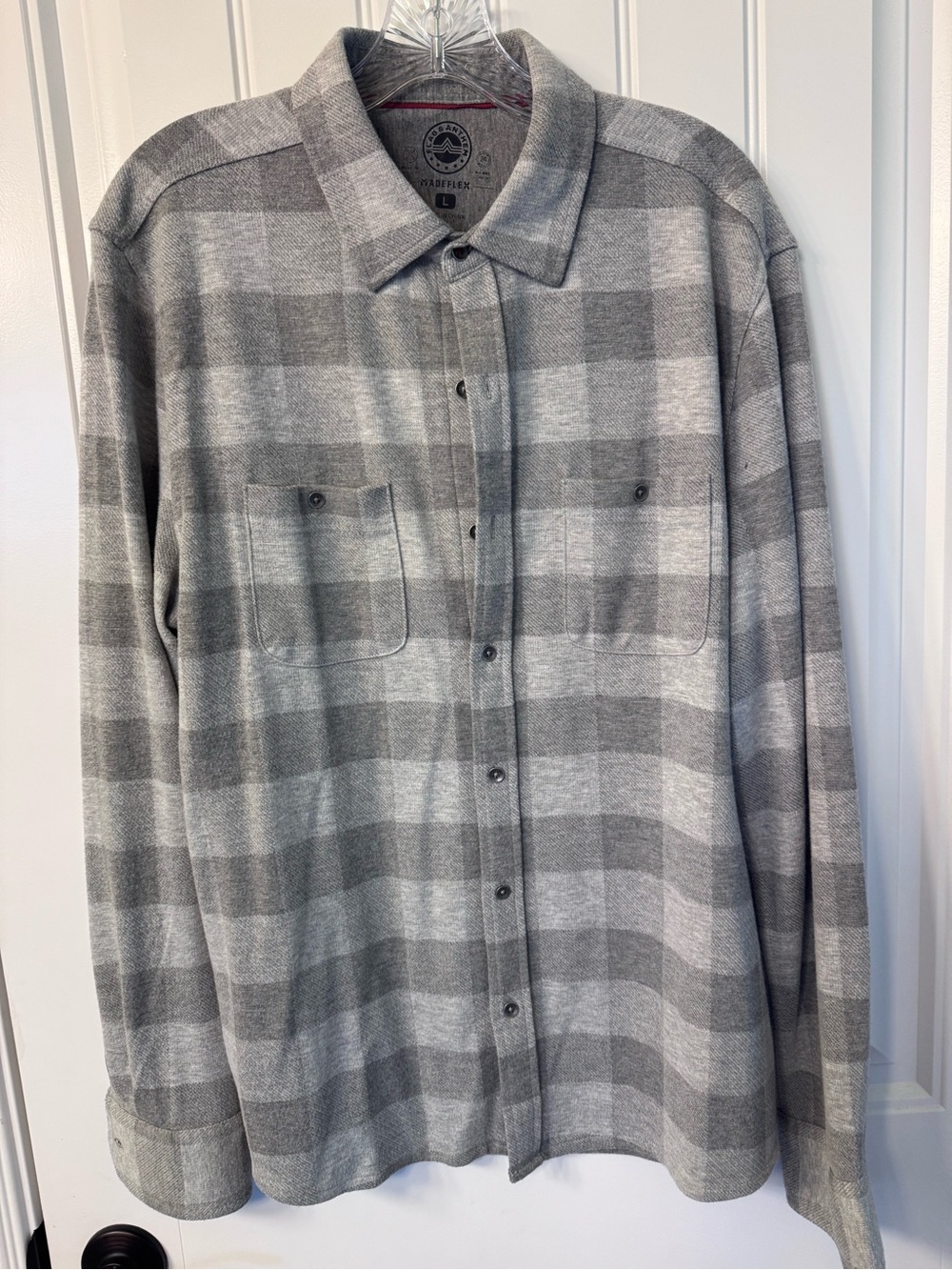Gray Plaid Men's Button-Up Flannel